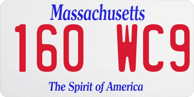 MA license plate 160WC9