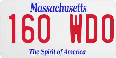 MA license plate 160WD0