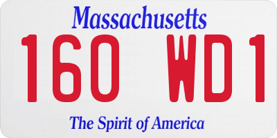 MA license plate 160WD1