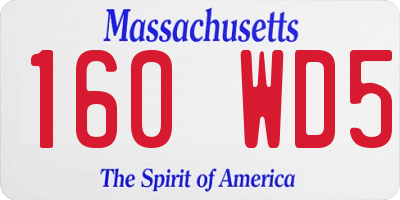 MA license plate 160WD5