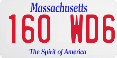 MA license plate 160WD6