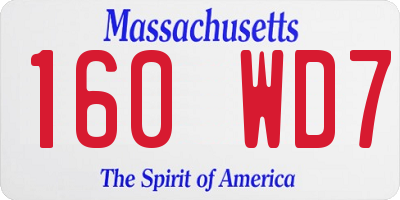 MA license plate 160WD7