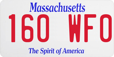 MA license plate 160WF0