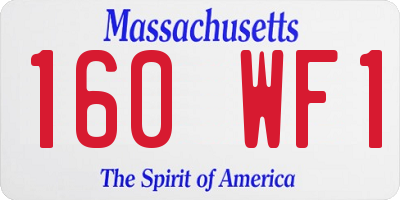 MA license plate 160WF1