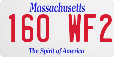 MA license plate 160WF2