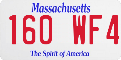 MA license plate 160WF4