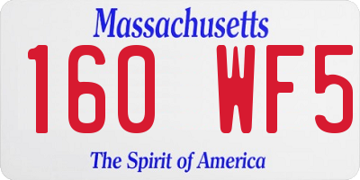 MA license plate 160WF5