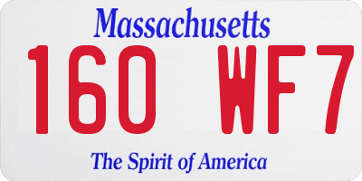 MA license plate 160WF7