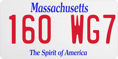 MA license plate 160WG7