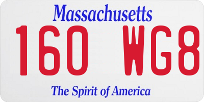 MA license plate 160WG8