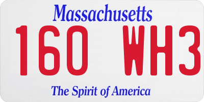 MA license plate 160WH3