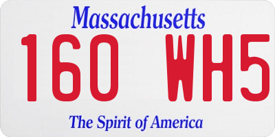 MA license plate 160WH5