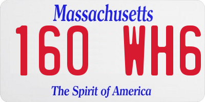 MA license plate 160WH6