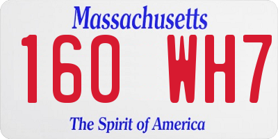 MA license plate 160WH7