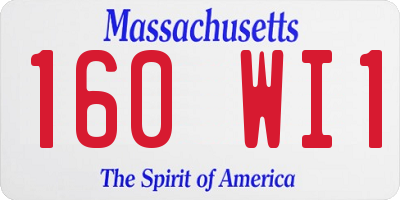 MA license plate 160WI1