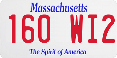 MA license plate 160WI2