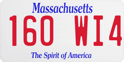 MA license plate 160WI4