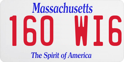 MA license plate 160WI6