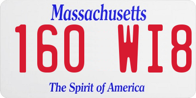 MA license plate 160WI8