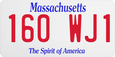 MA license plate 160WJ1