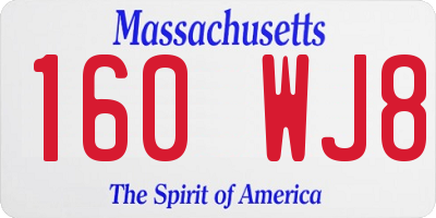 MA license plate 160WJ8