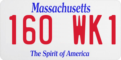 MA license plate 160WK1