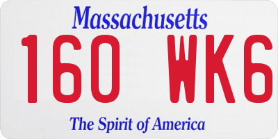 MA license plate 160WK6