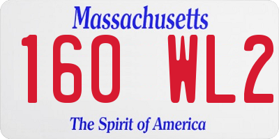 MA license plate 160WL2