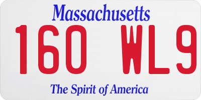 MA license plate 160WL9