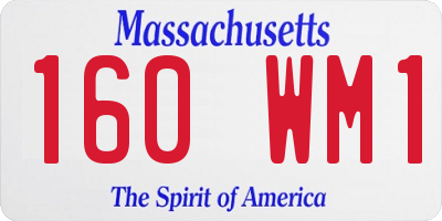 MA license plate 160WM1