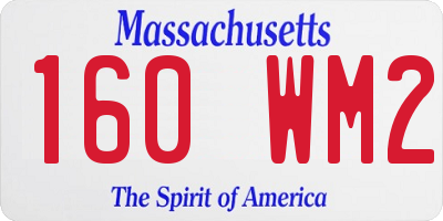 MA license plate 160WM2