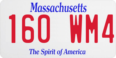 MA license plate 160WM4