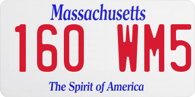 MA license plate 160WM5
