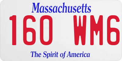 MA license plate 160WM6