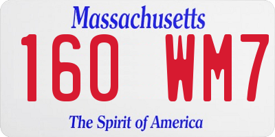 MA license plate 160WM7