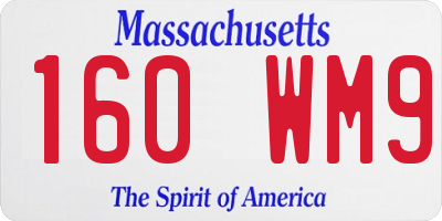 MA license plate 160WM9