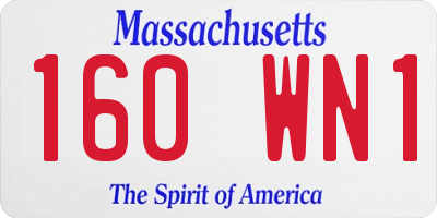 MA license plate 160WN1