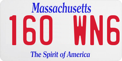 MA license plate 160WN6