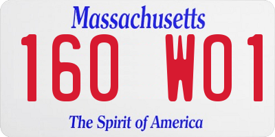 MA license plate 160WO1