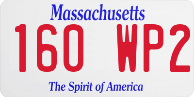 MA license plate 160WP2