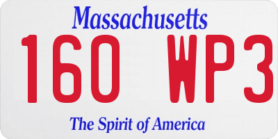 MA license plate 160WP3
