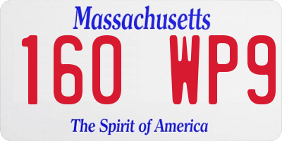 MA license plate 160WP9