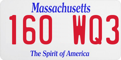 MA license plate 160WQ3