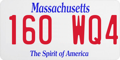MA license plate 160WQ4
