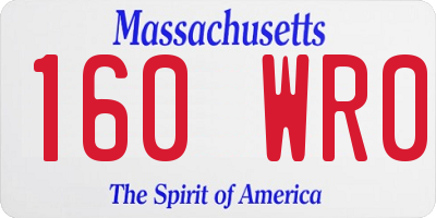 MA license plate 160WR0
