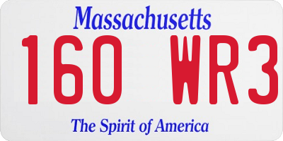 MA license plate 160WR3