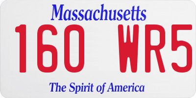 MA license plate 160WR5
