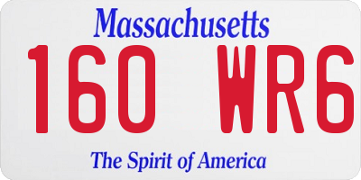 MA license plate 160WR6