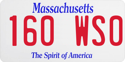 MA license plate 160WS0