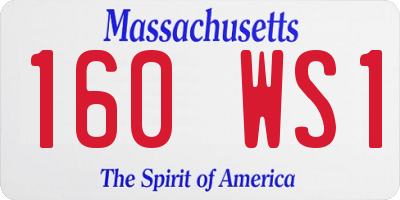 MA license plate 160WS1